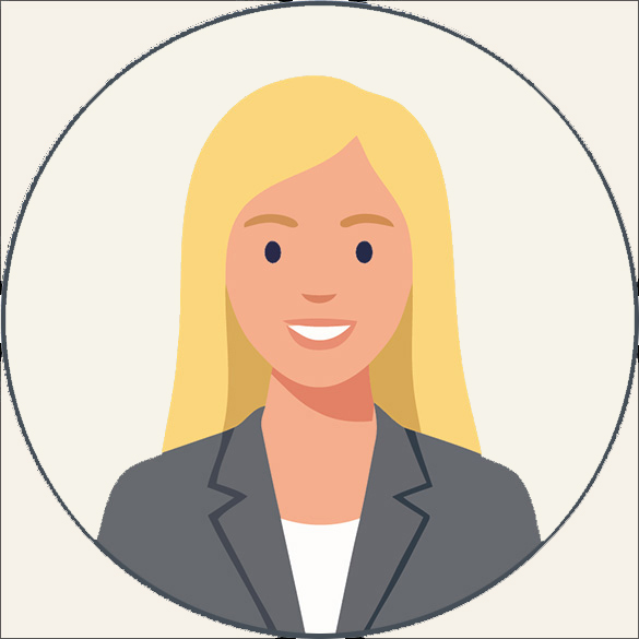 Weiblicher Avatar mit blonden Haaren