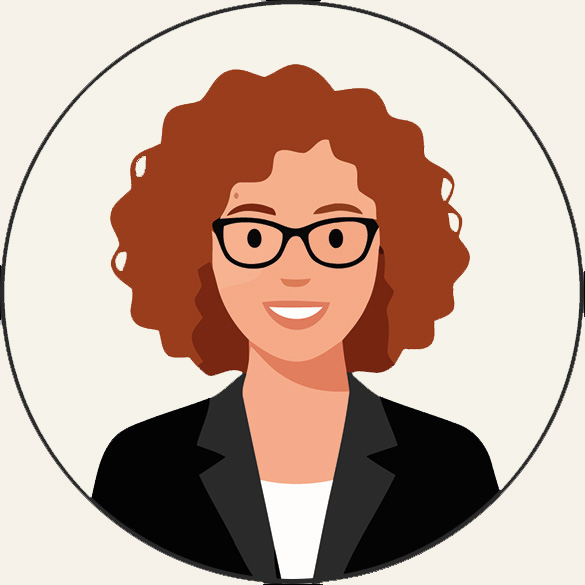 Weiblicher Avatar mit rotbraunen Haaren