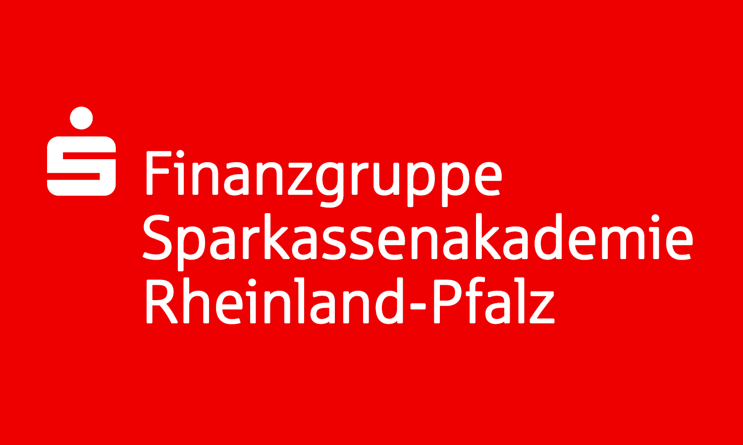 Logo der S-Finanzgruppe Sparkassenakademie Rheinland-Pfalz auf rotem Grund