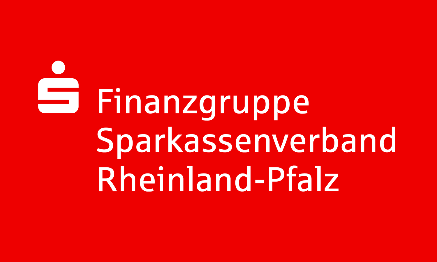 Logo der Sparkassen-Finanzgruppe Rheinland-Pfalz auf rotem Hintergrund