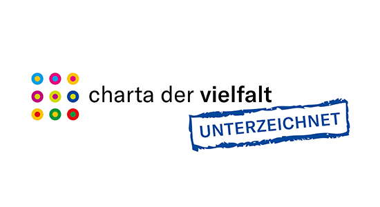 ein Logo mit der Aufschrift: Charta der Vielfalt, unterzeichnet